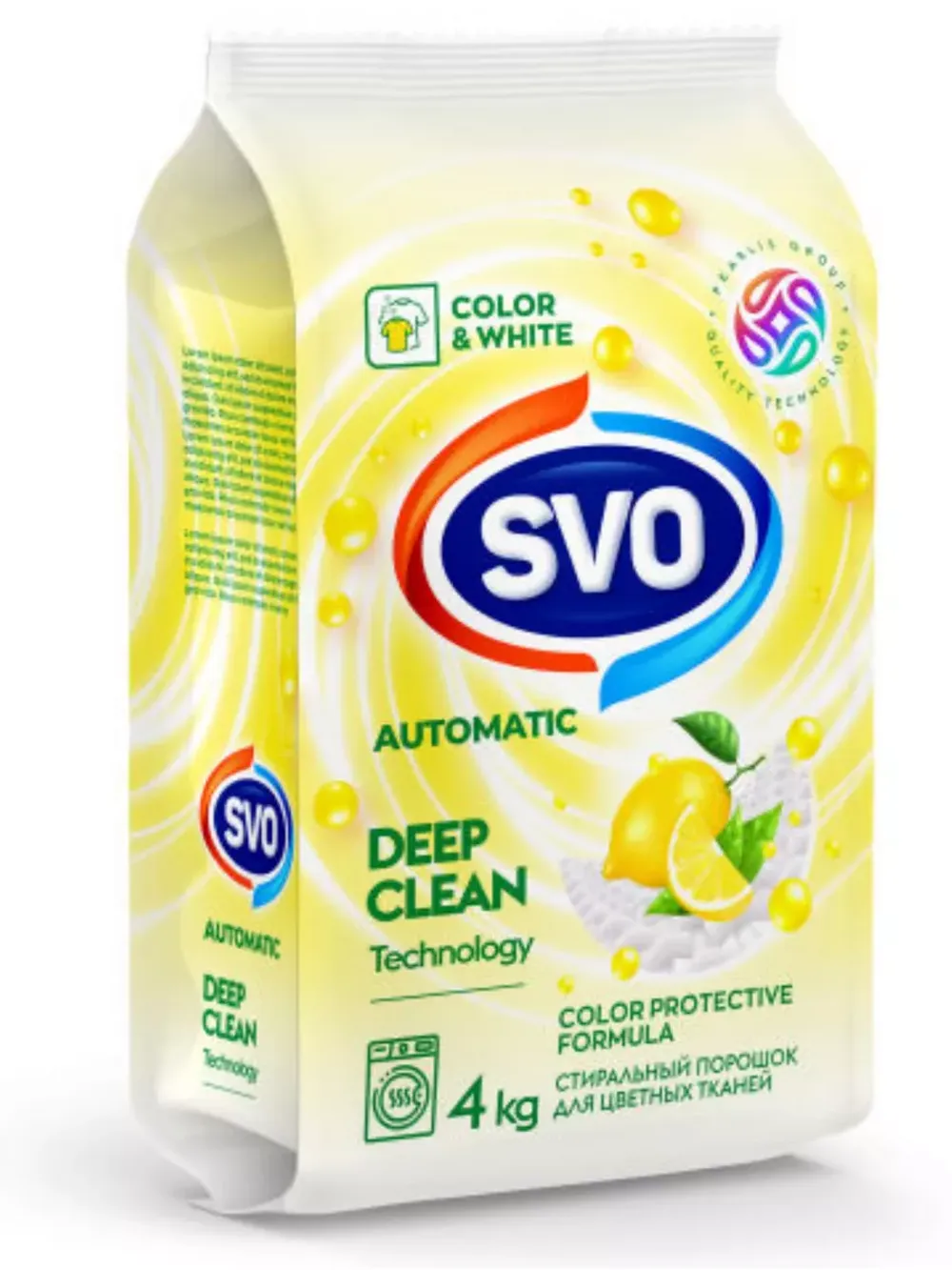 Порошок для стирки SVO Авт для белого и Цветного Лимон 4кг