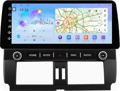Магнитола для Toyota Land Cruiser Prado 150 2013-2017 (рамка LUX) - FarCar S500+TS10 монитор 12.3" 2K QLED на Android 14, Быстрая, CarPlay, 4G SIM-слот
