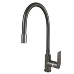 Смеситель для кухни 35к MIXLINE МЛ33-098Г(ML33-098GR) "Сити" гибкий излив боковая ручка б/отв ГРАФИТ