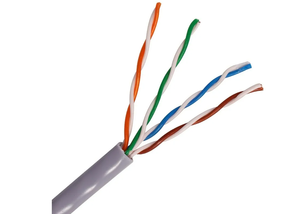 Кабель витая пара U/UTP Cat 5e 4x2х24AWG СU (Медь) (305м) solid, ПВХ, серый TDM SQ0107-0101