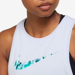 Женская теннисная майка Nike Dri-Fit Pro All Over Print Tank Top Women - Lightgrey, Turquoise