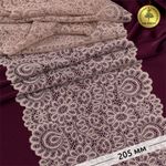 Кружево бельевое эластичное 205 мм / 25 метров, YSTL00839, цв.168 серебристый пион, Kruzhevo