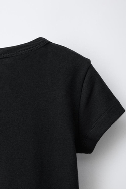 ZARA ФУТБОЛКА С НАДПИСЬЮ, ЧЕРНЫЙ