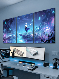 Картина на стену модульная "Hollow Knight", 150 см х 70 см