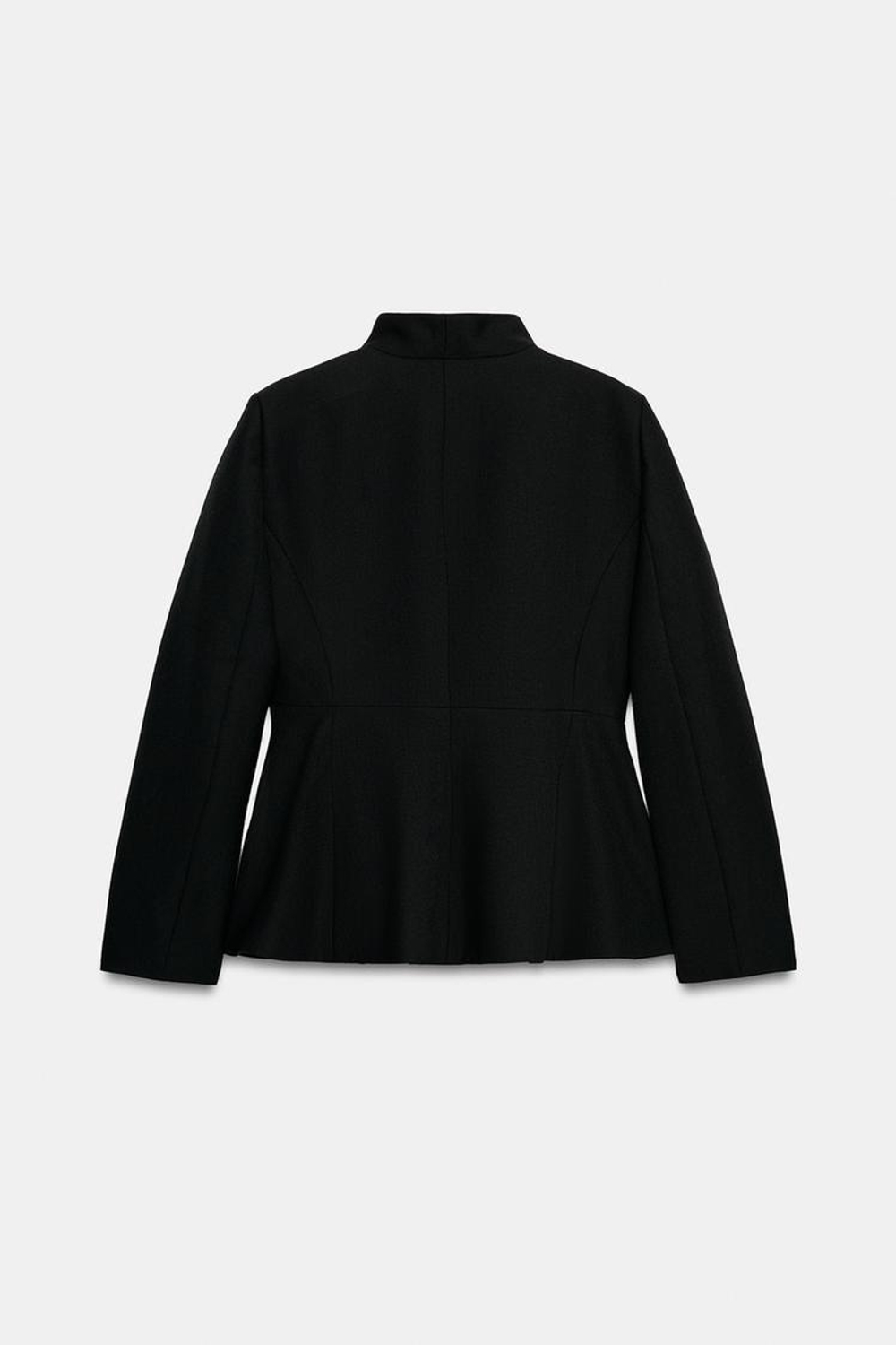ZARA БЛЕЙЗЕР С ШЕРСТЬЮ И БАСКОЙ — ZW COLLECTION, ЧЕРНЫЙ