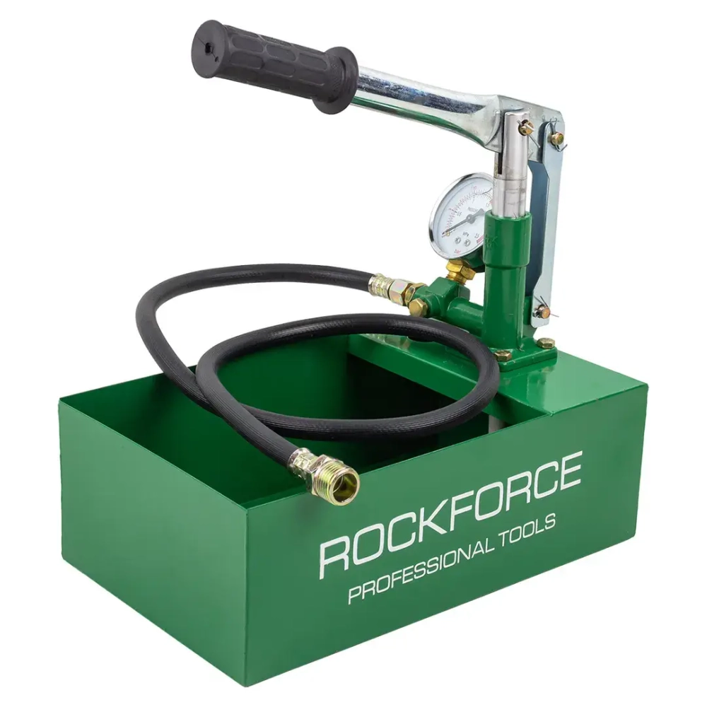 Насос ручной проверочный с манометром и шлангом 1м RockForce RF-HS-HP01