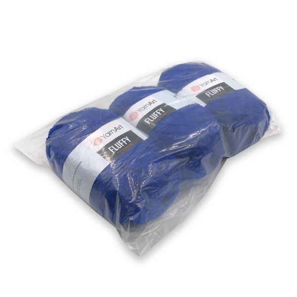 Пряжа YarnArt (ЯрнАрт) Fluffy / уп.3 мот. по 150 г, 70м, 727 синий