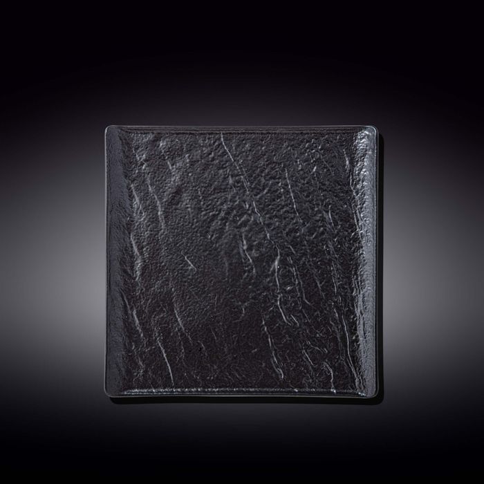 WILMAX Slatestone Фарфоровая квадратная тарелка WL-661106/A, 21.5 см, черный WILMAX Slatestone Фарфоровая квадратная тарелка WL-661106/A, 21.5 см, черный