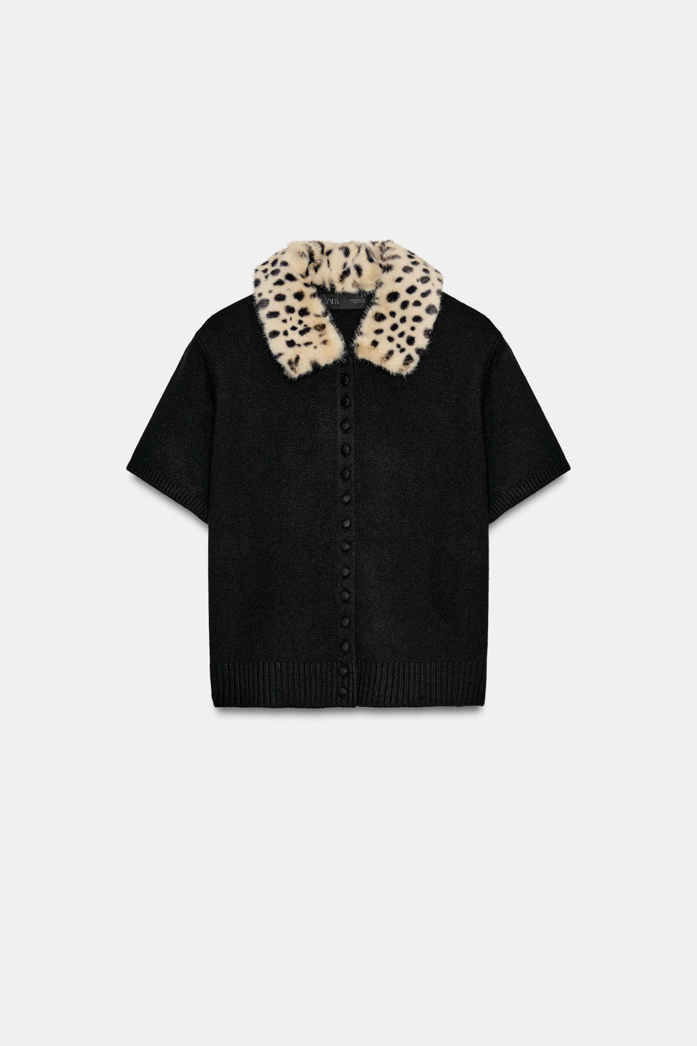 КАРДИГАН СО СЪЕМНЫМ ВОРОТНИКОМ ИЗ ИСКУССТВЕННОГО МЕХА — ZARA