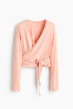 Спортивный топ из модала с запахом — длинные рукава - H&M
