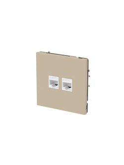 Розетка компьютерная 2-м KANT RJ45 кат.6A без шторки ванильн. марципан DKC 7015674