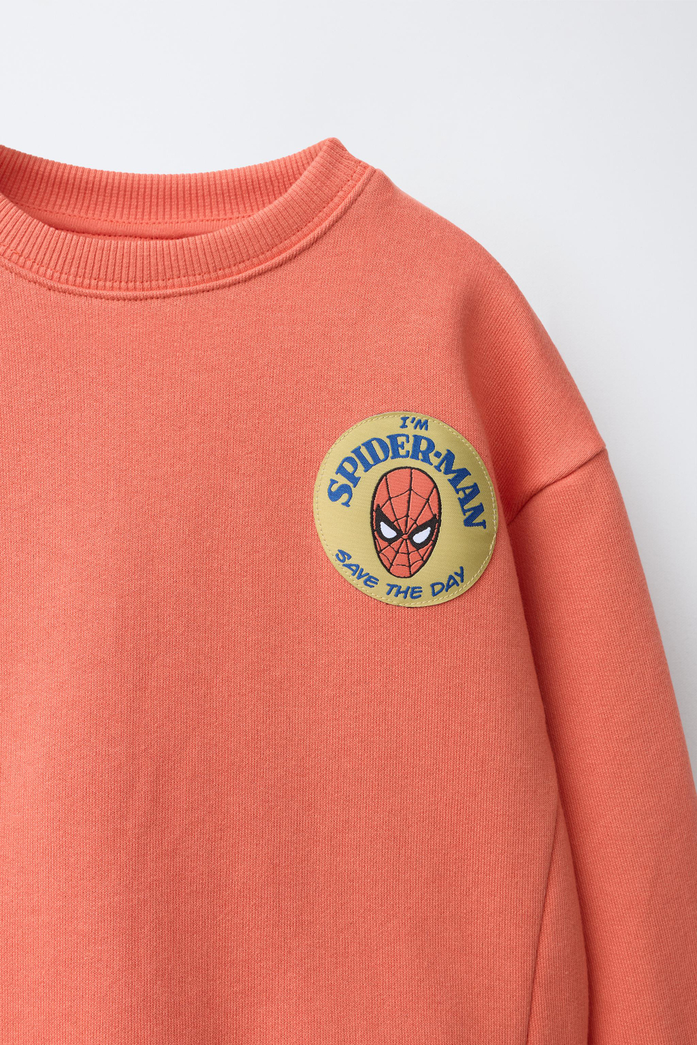 ZARA ТОЛСТОВКА С НАШИВКОЙ SPIDER-MAN © MARVEL, КОРАЛЛОВЫЙ