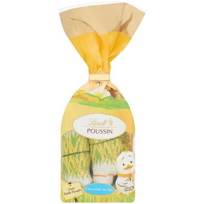 Шоколад молочный Lindt Sachet Mini Poussins в форме цыплят 120 г  (Из Финляндии)