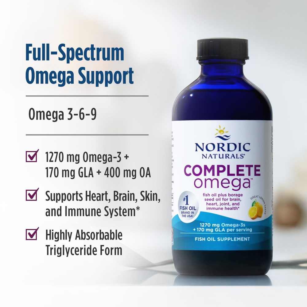 Nordic Naturals, Complete Omega, с лимонным вкусом, 237 мл (8 жидк. унций)