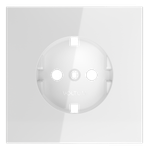 Накладка для розетки с заземлением, (белый глянцевый) Voltum S70 VLS000601
