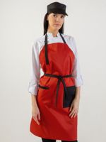 Фартук повара красный "Калина" лямки черные