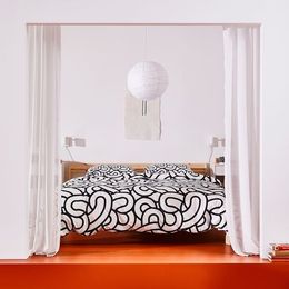 Комплект постельного белья IKEA SOTRONN (СОТРЕНН), Двуспальный, Черно-белый, 240x220, 50х80 см