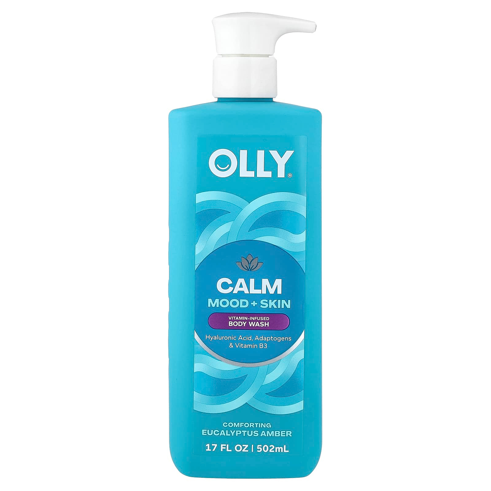 OLLY, Calm, гель для душа с витаминами, успокаивающий эвкалипт и амбра, 502 мл (17 жидк. унций)