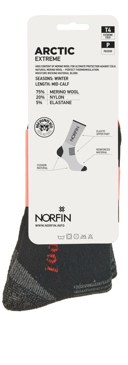 Носки Norfin T4P ARCTIC MERINO EXTREME CREW р.(39-41) M