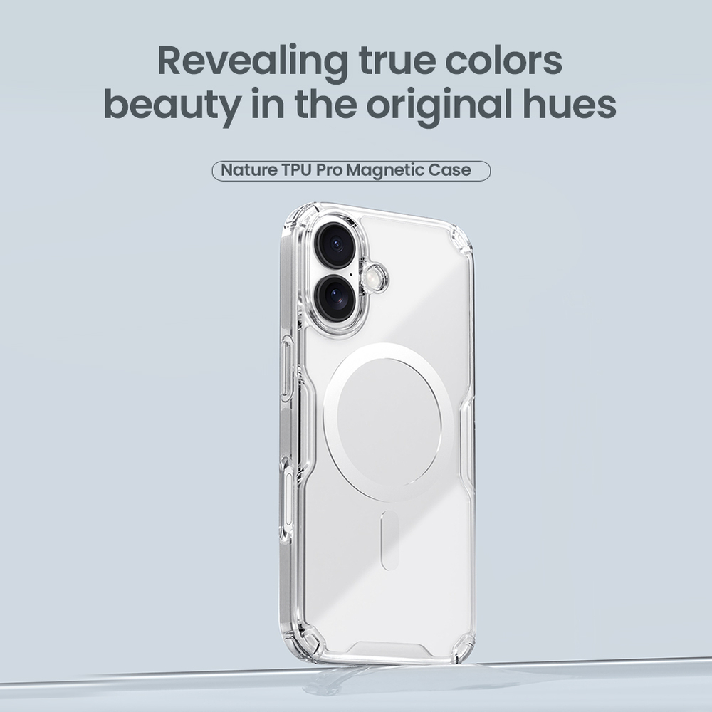 Прозрачный усиленный чехол от Nillkin с MagSafe для iPhone 17, серия Nature TPU Pro Magnetic Case