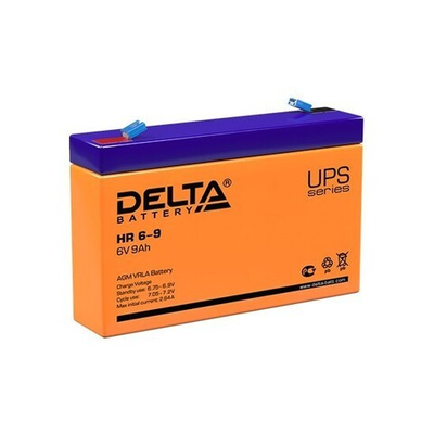 Аккумуляторная батарея Delta HR 6-9 напряжение 6В, емкость 9Ач (151х34х100mm)