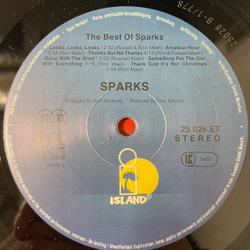 Винтажная виниловая пластинка LP Sparks, The Best Of Sparks (Германия 1978)