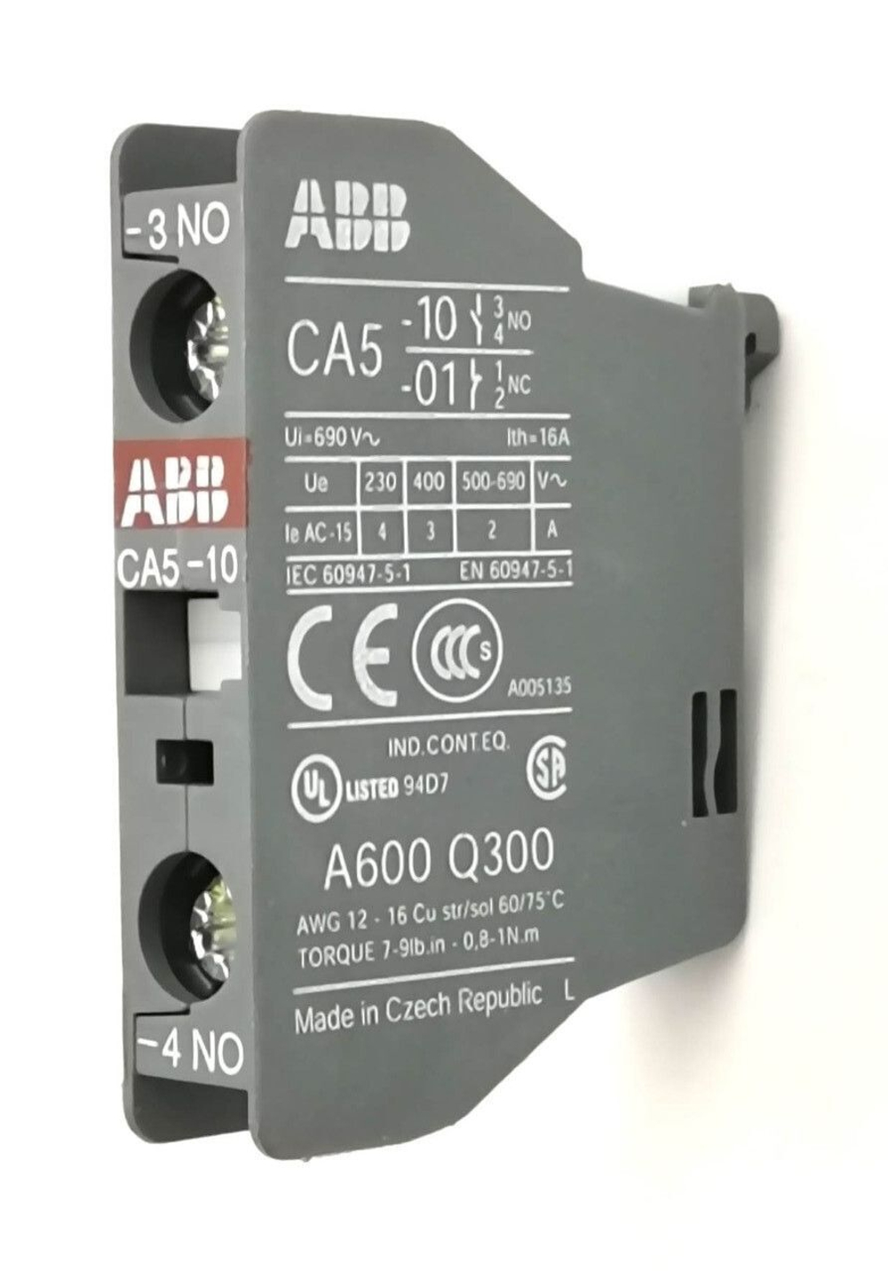 Дополнительный контакт ABB CA5-10, 1НО, фронтальный (для A9-110, N) 1SBN010010R1010