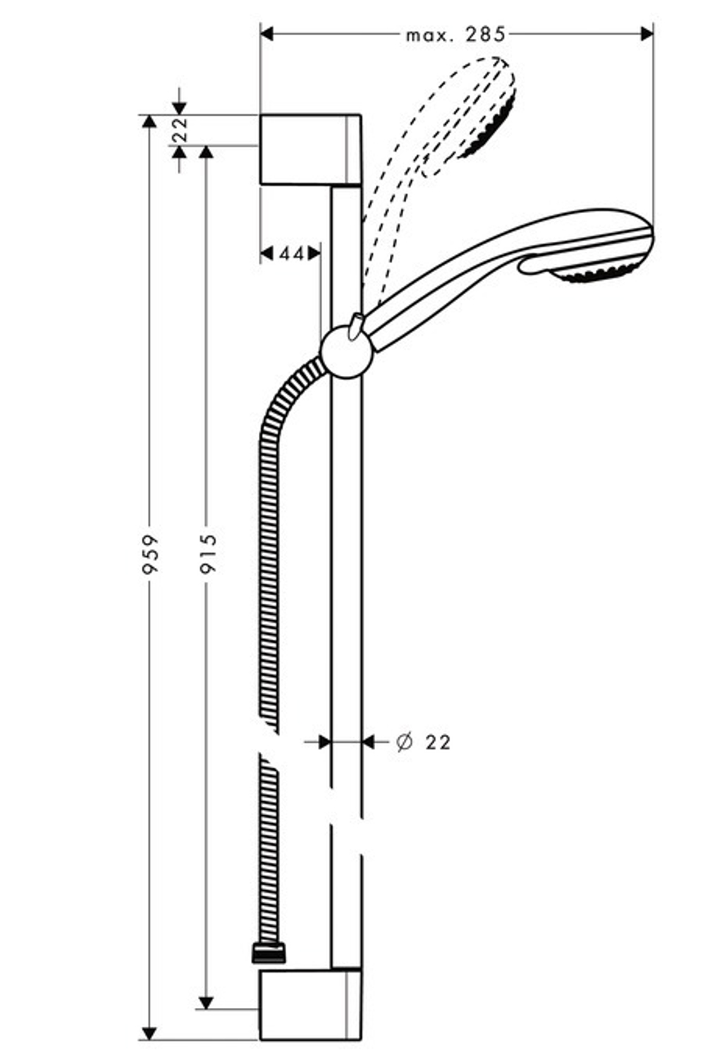 Душевой комплект Hansgrohe Crometta 85 Multi/Unica Crometta 90cm