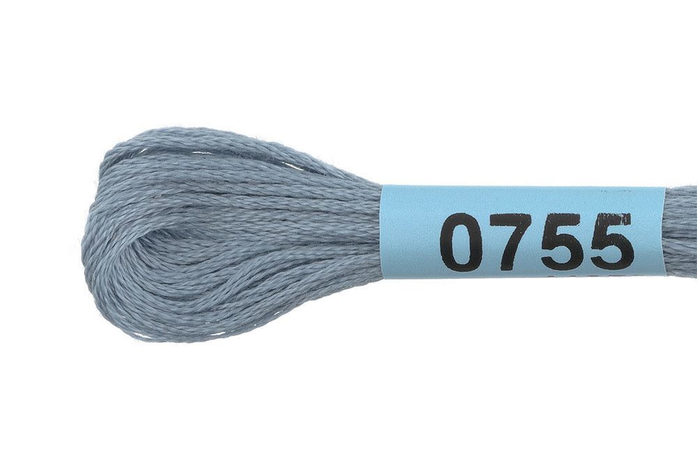 Мулине Gamma 100% хлопок, цв.0755 серо-голубой, 24 мотка по 8 метров