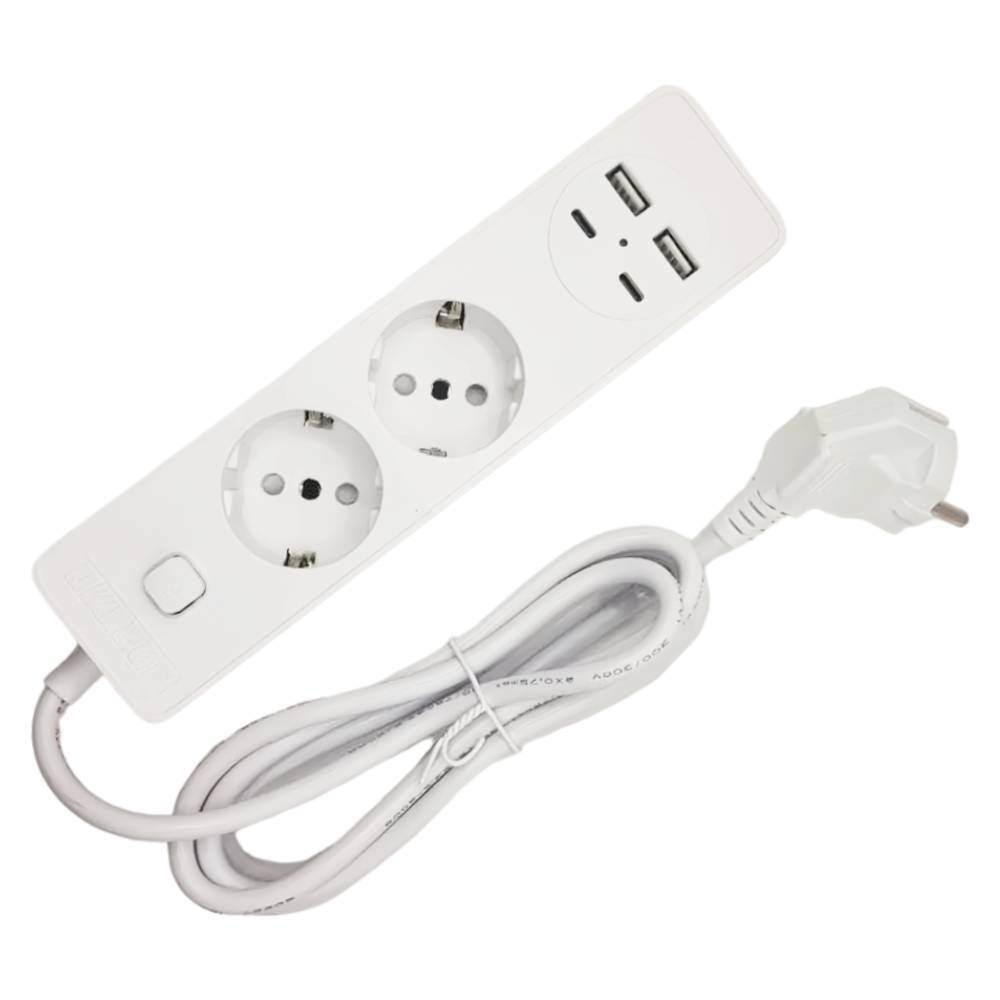 Удлинитель 2гн 2м с/з с выкл +2USB +2TYPE