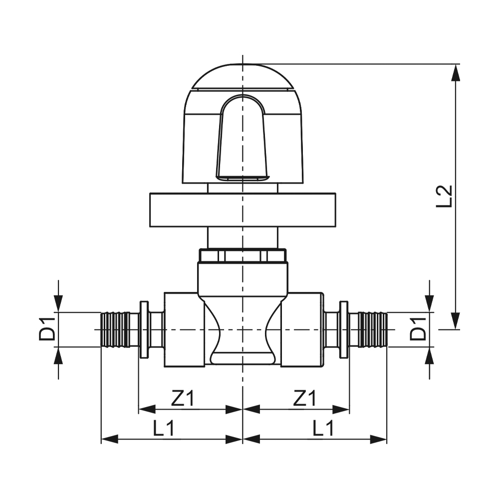 Шаровой кран TECEflex с рукояткой 20x20