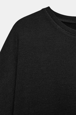ZARA ТОП С РУКАВАМИ «ЛЕТУЧАЯ МЫШЬ», ЧЕРНЫЙ
