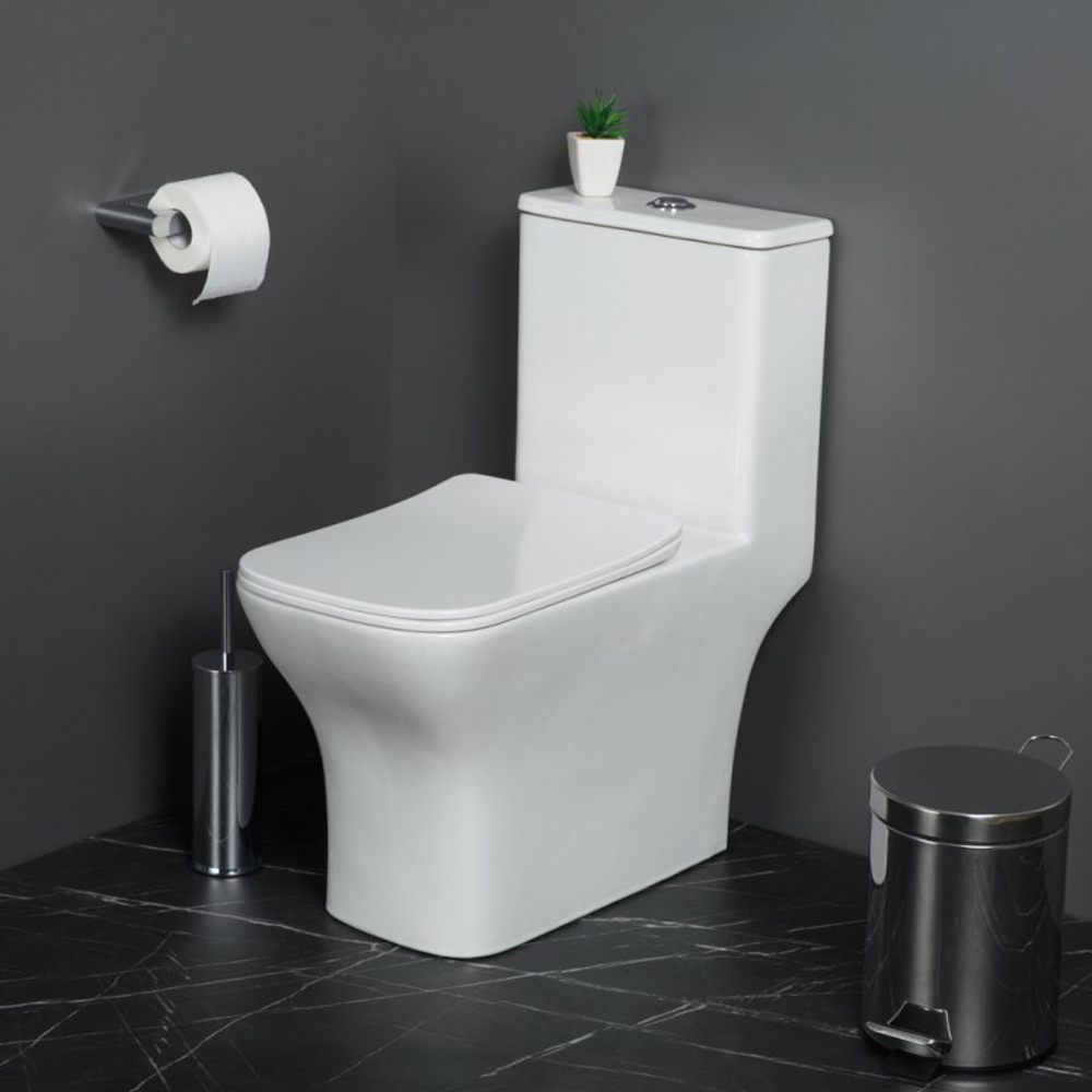Унитаз-моноблок безободковый с сиденьем микролифт BelBagno NEON BB8617CPR-MN/SC