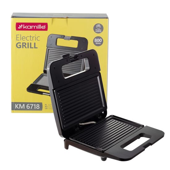 Гриль электрический 800 Вт. Kamille KM 6718 с антипригарным покрытием