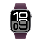 Умные часы Apple Watch Series 10 GPS, 46mm, Silver Aluminium Case with Sport Band M/L, Plum (Серебристый)