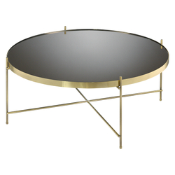 Стол josen, D84,8 см, коричневый/латунь