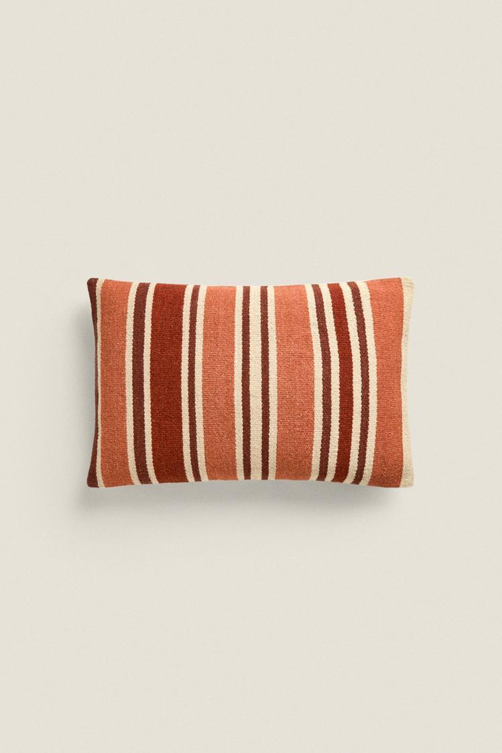 ZARA HOME ЧЕХОЛ ДЛЯ ДЕКОРАТИВНОЙ ПОДУШКИ С КОНТРАСТНОЙ ПОЛОСКОЙ, КРАСНЫЙ