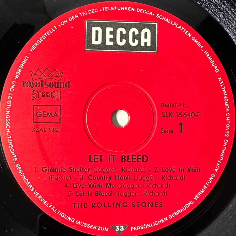 Rolling Stones ‎– Let It Bleed (Германия 1969г.)