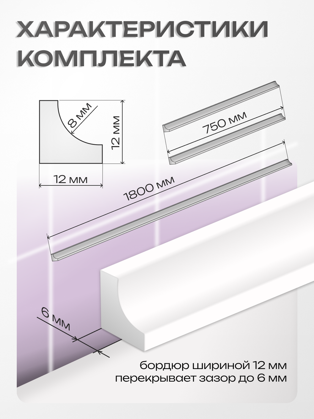 Комплект бордюров серии OR Шириной 12 мм