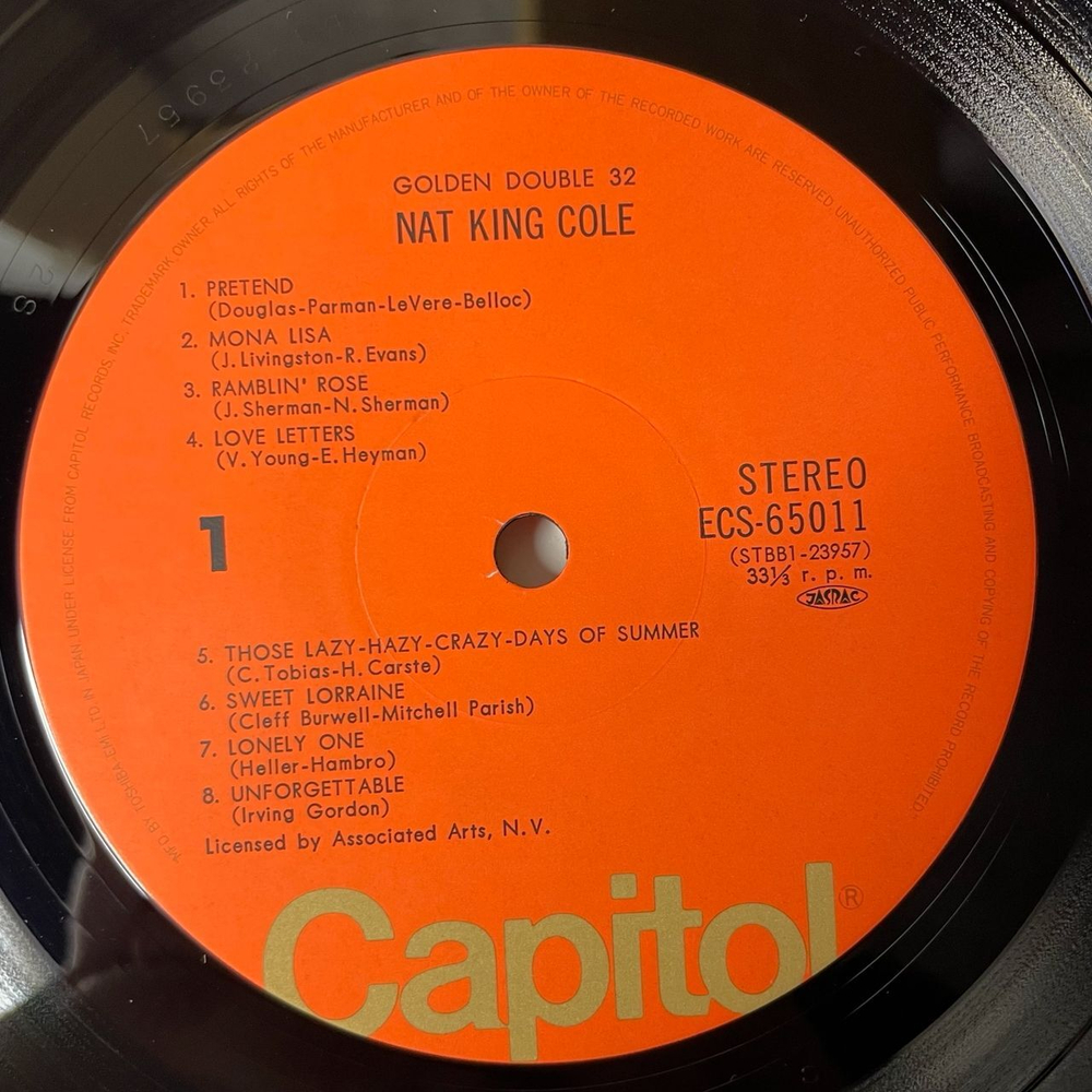 Винтажная виниловая пластинка LP Nat King Cole Golden Double 32 (Japan 1975) (Obi)