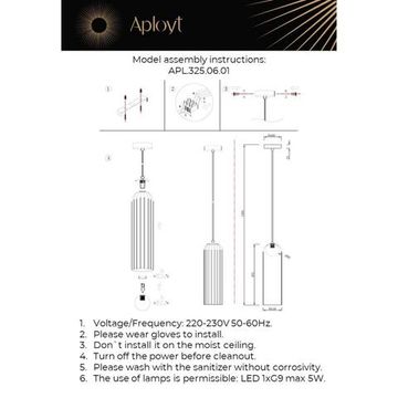 Подвесной светильник 1*G9 APL.325.06.01 хром Arian Aployt
