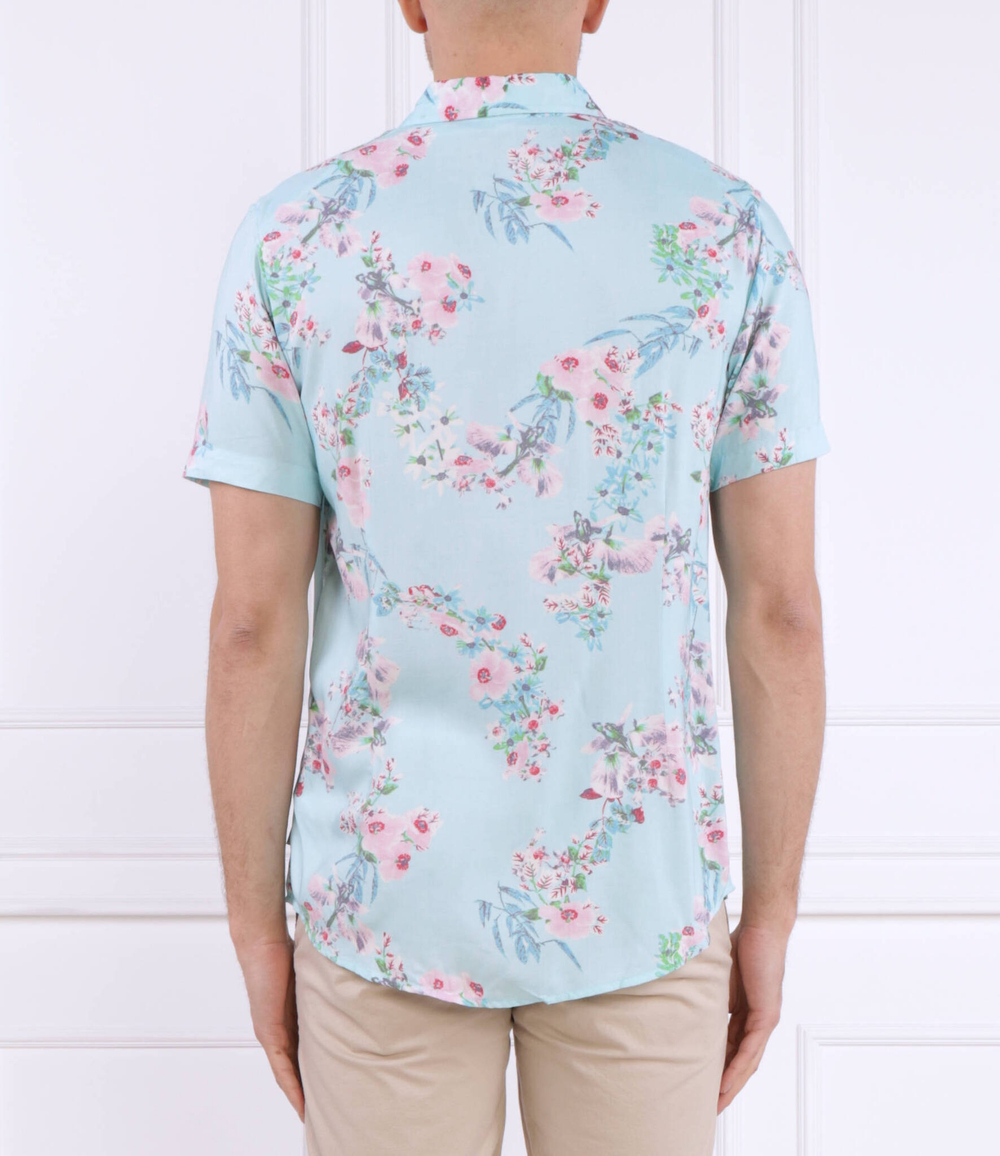 Рубашка SS ECO RAYON WLD ORC GUESS - голубой(M3GH34 WD4Z2)
