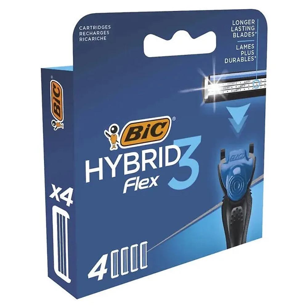 BIC 3 FLEX HYBRID кассеты, 3 лезвия (4 шт.)