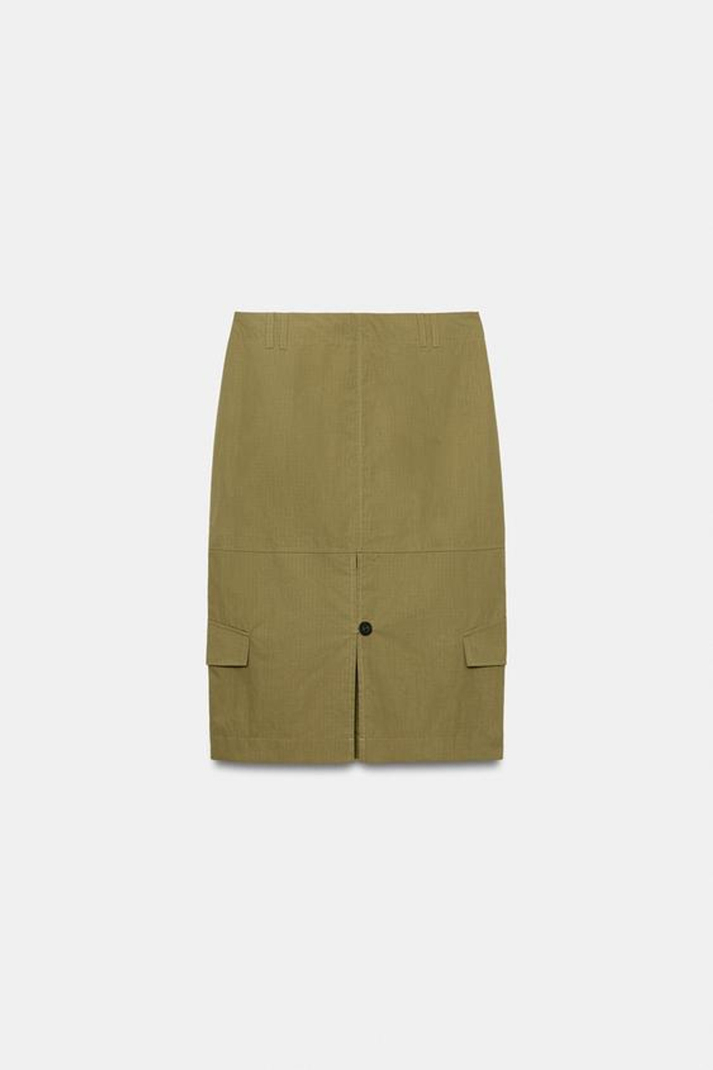 ZARA ЮБКА МИДИ С КАРМАНАМИ, ХАКИ