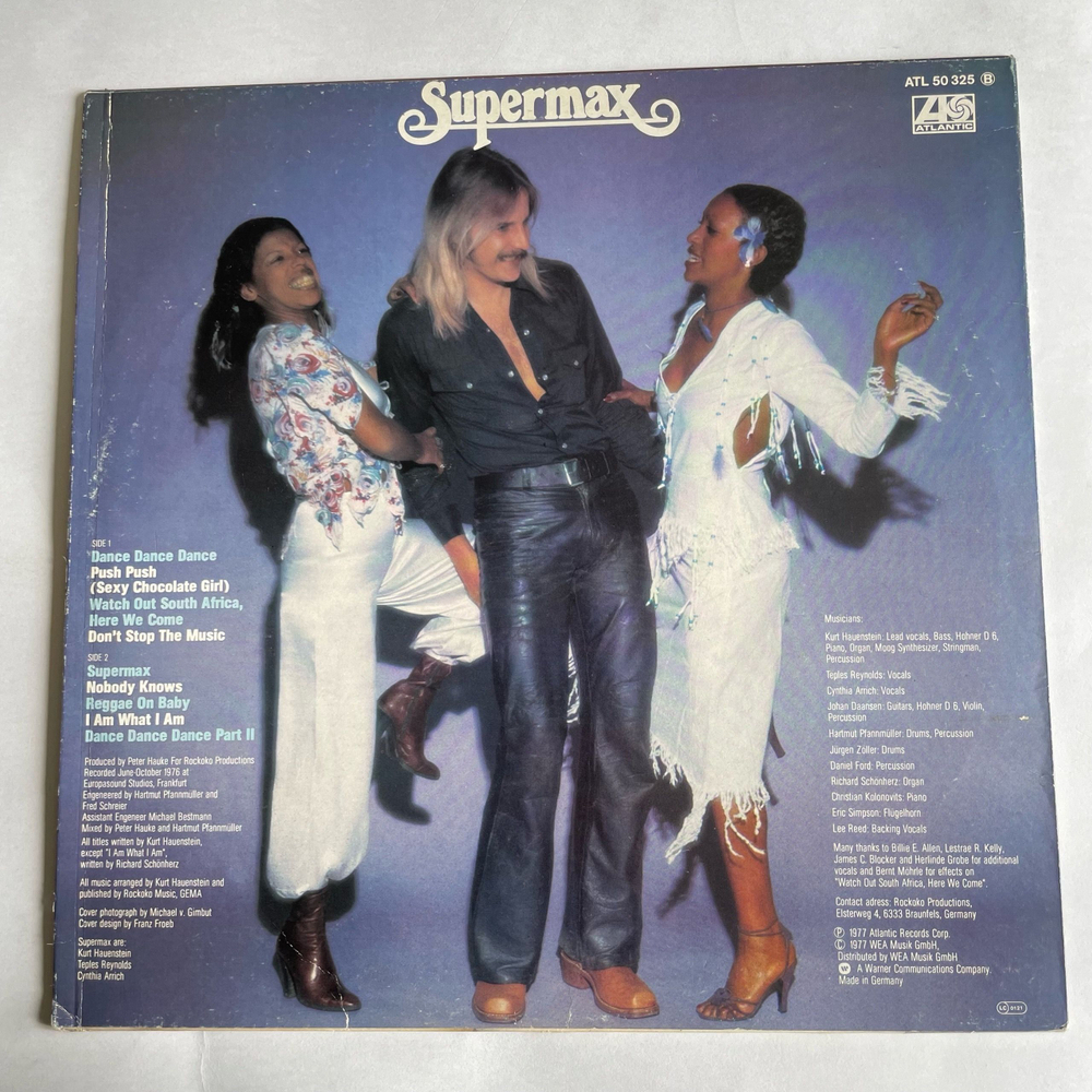Винтажная виниловая пластинка LP Supermax Don't Stop The Music (Германия 1977)