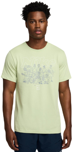 Мужская теннисная футболка Nike Court Dri-Fit Printed T-Shirt - зеленый