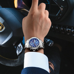 FEIKE Quartz Movement Steel Strap Watch Men"s Watches Blue Dial