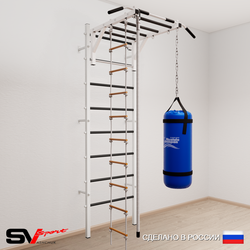 Шведская стенка Sv Sport усиленная 6341 (Турник рукоход/Канат/Лестница/Цепь/Мешок 15кг)