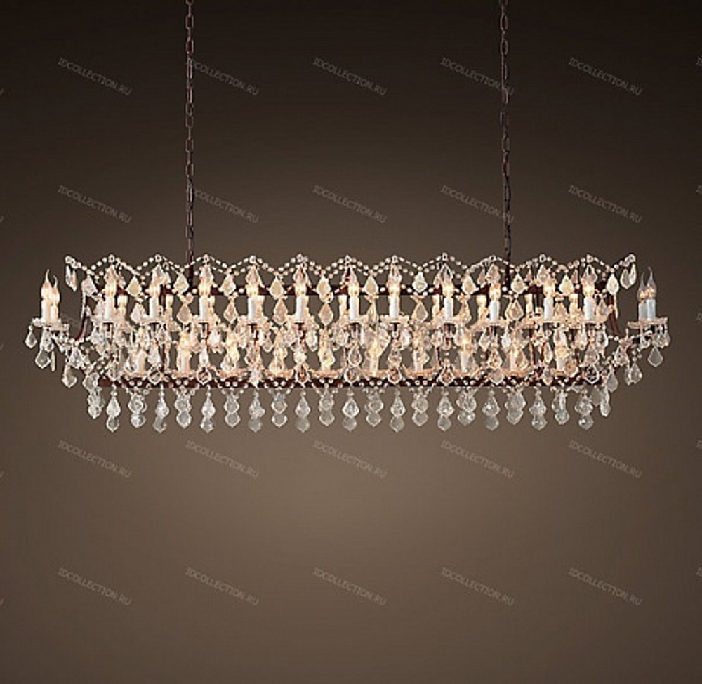 Люстра 19TH C. ROCOCO IRON & CLEAR CRYSTAL RECTANGULAR Restoration Hardware 68290138