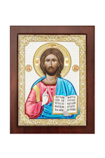 Спаситель, икона прямоугольная с рамкой, красное дерево, эмаль 150х190